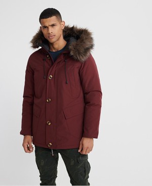 Superdry Rookie Down Parka Férfi Kabát Bordó | TCSLD9384